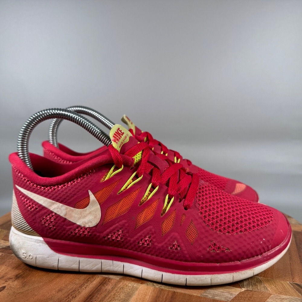 Nike Free‎ 5.0 Womens Running Shoes Hyper Pink Volt 642199-601 Size 6.5
